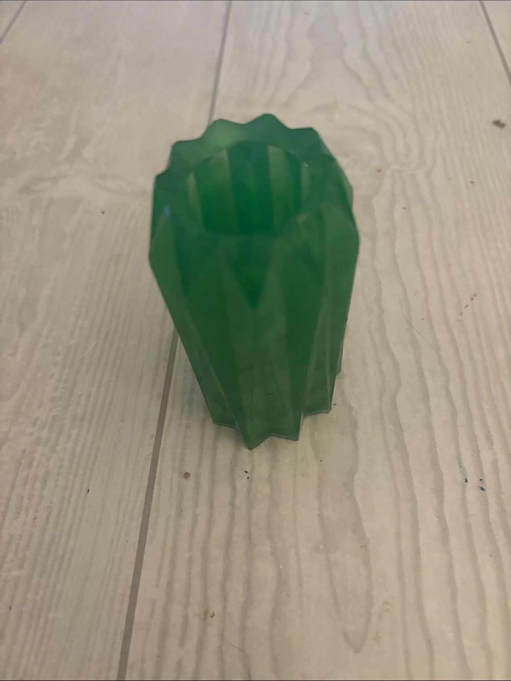 Green Faceted Decorative Vase - Unbranded